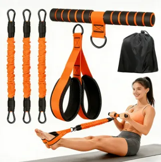Upgraded Multifunction Pedal Resistance Band with Handle,3 Tube Adjustable Resistance Bands for Abdomen, Waist, Arm, Core/ABS, Leg Workout - Sit Up Exercise Equipment for Women