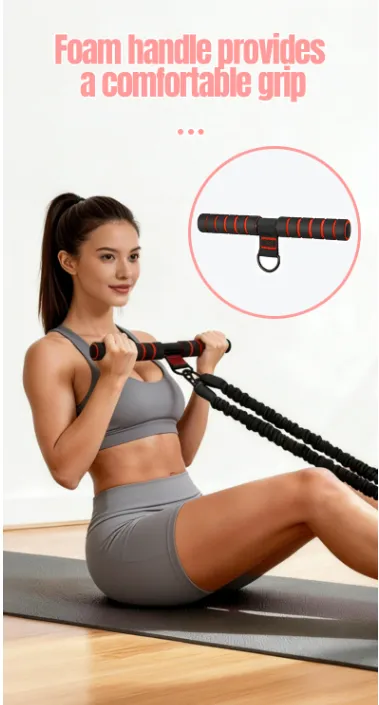 Upgraded Multifunction Pedal Resistance Band with Handle,3 Tube Adjustable Resistance Bands for Abdomen, Waist, Arm, Core/ABS, Leg Workout - Sit Up Exercise Equipment for Women