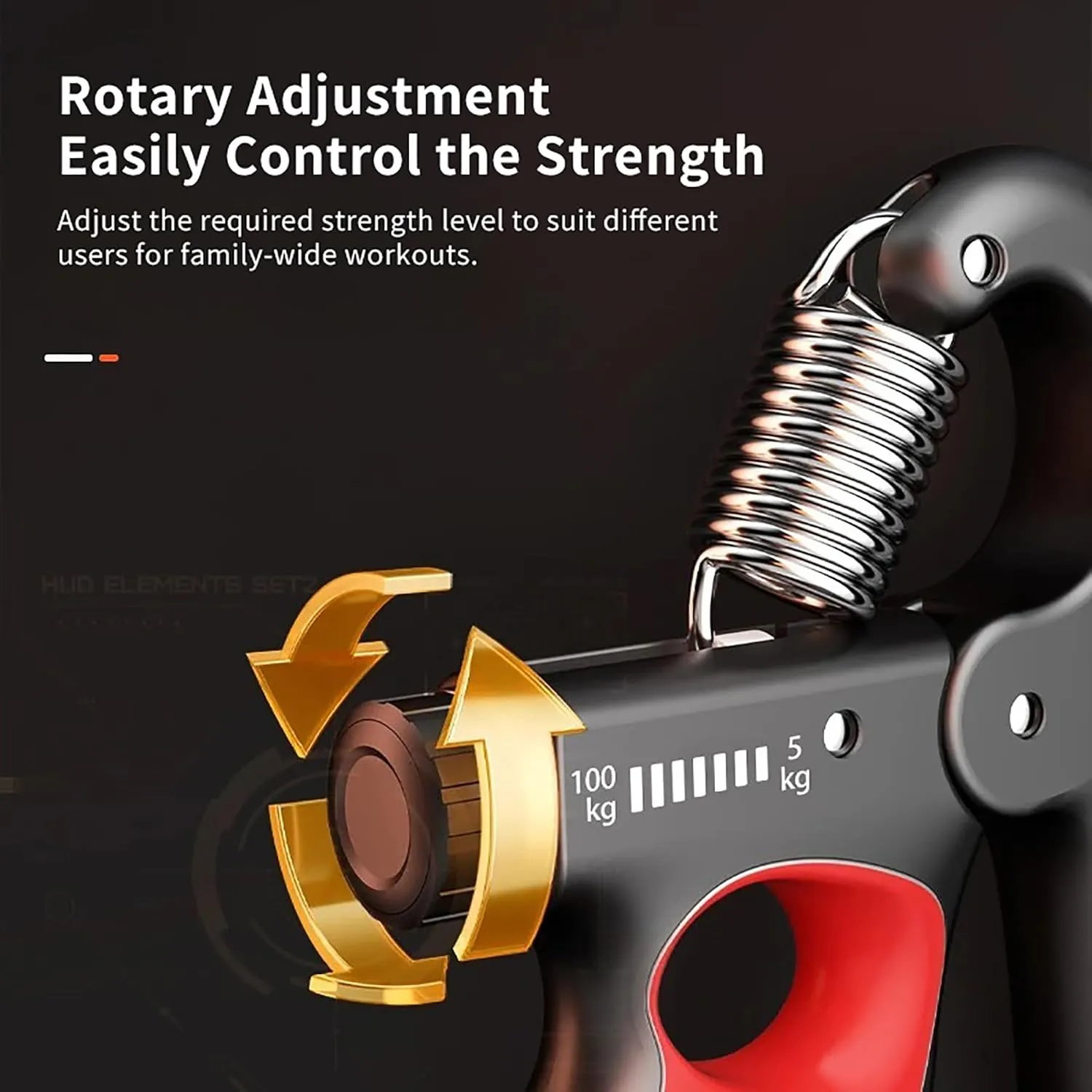 Hand Grip Strengthener with Adjustable Resistance 11-220Lbs(5-100KG), Automatic Counter